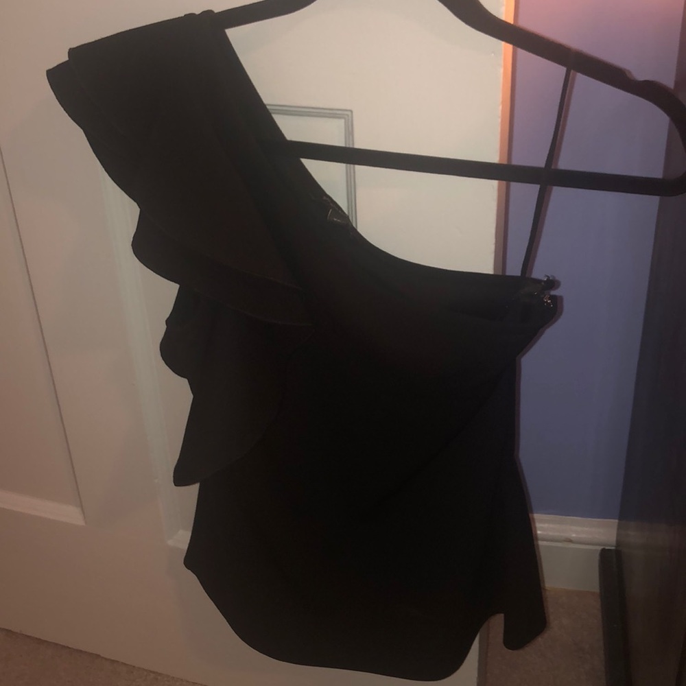 Black one shoulder top
